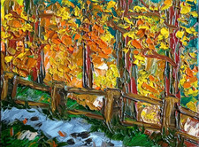 Peinture à l'huile forêt