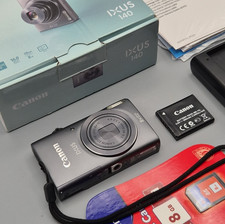 Canon IXUS 140 Digital Compact Camera Silver 16MP 8x Zoom, Charger, New SD Card