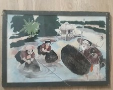 Peinture sur soie anciennes