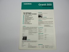 Hanomag Granit 500 Tractor Brochure with Technical Data 1969