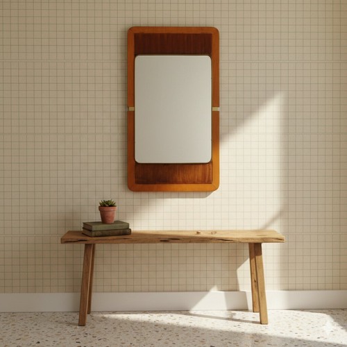 Miroir vintage cadre bois - vintage, en