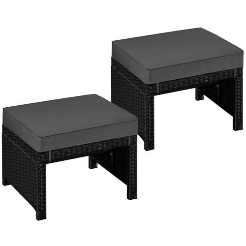 Wicker ottomans set 2 - set, of