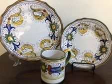 Deruta Verde Dinner Plate Salad Plate And Mug Set