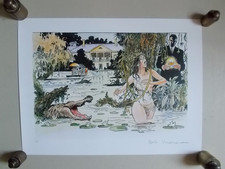 Milo Manara  ( Art Print ) " Crocodile " , Epreuve d' Artiste , Belle Signature