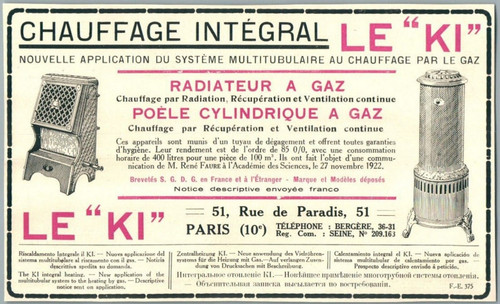 1926 chauffage radiateur - 1926, le