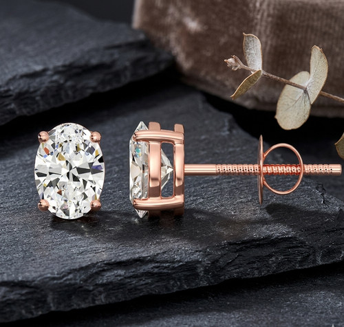 Boucles oreilles or rose - d'oreilles, en