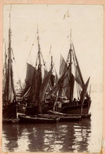 France, Dieppe, Sailboats, Vintage Print, ca.1880 France, Dieppe, Sailboats, Tira