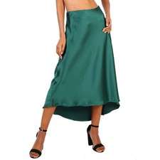 Jupe Évasée Asymétrique Élégante Brillante Satin Soirée Cérémonie AP719.