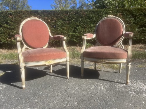 Paire fauteuil style louis - fauteuil,