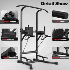 Power Tower Tour De Musculation Multifonction Dips Tractions Barre Réglable