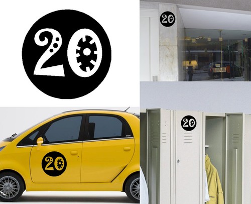 Numéro autocollant vinyle - numéro,