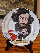 Sublime Assiette Faience Longwy XIX ème Caricature andré gill