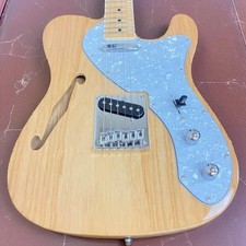 SX TL-Style Thinline Electric Guitar F-Hole Natural with Soft Case