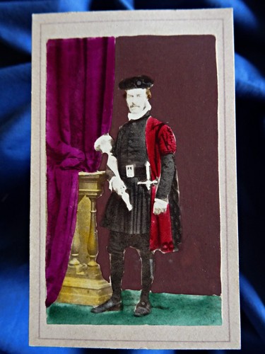 Photo cdv anonyme colorisée - colorisée,