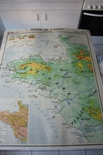 ANCIENNE CARTE SCOLAIRE MURALE