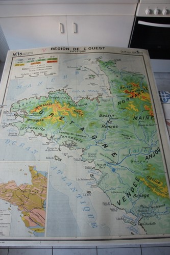 Ancienne carte scolaire - carte, murale