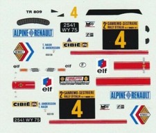 decalcomanie décals Rallye Sanremo 1/43 Renault Alpine A110 N° 4 1971  Andersson