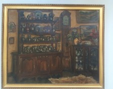 Tableau ancien oil painting Salkin Lambiotte 