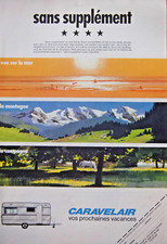 PUBLICITÉ 1975 CARAVANES CARAVELAIR PROCHAINES VACANCES MER MONTAGNE CAMPAGNE