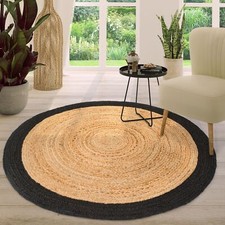 Salon Tapis Rond Poils Ras Fait Main Motif Avec Bordure
