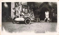 OLD PHOTOGRAPH ENGLAND CIRCA 1930 VINTAGE OLD SIDE CAR MOTORCYCLE