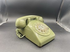 Vintage Avocado Green ITT  Rotary  Telephone Desk Table Top
