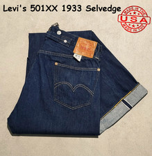  Levi's 501XX 1933 SELVEDGE Cone Denim Made In USA  33501.0119