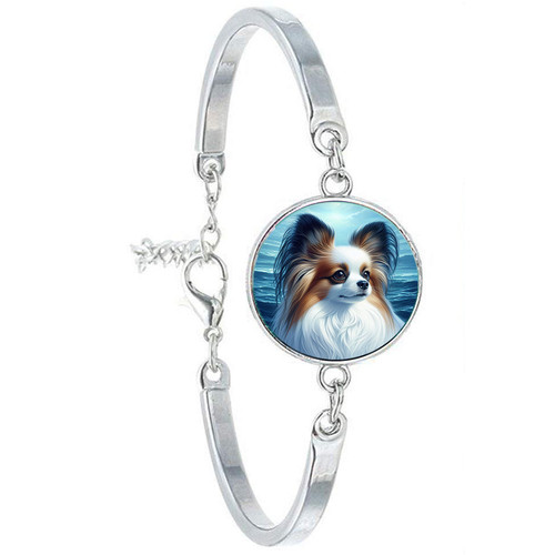 Bracelet cabochon acier chien - bracelet,