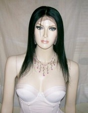 Full Lace Wig 100% Brésilienne Human Hair  12" Straight #1 Perruque glueless