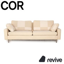 Sofa Canapé Deux Places En Tissu Crème Beige Cor Conseta
