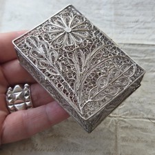Boite en Argent Filigrané Vintage Filigree Silver Jewel Box