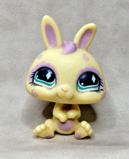 LITTLEST PET SHOP PETSHOP LPS #471 HASBRO DWARF RABBIT BEIGE PURPLE EYES GREEN G2
