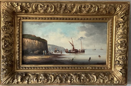 Tableau ancien marine huile - tableau,