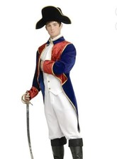Napoleon Costume Men's 4 Pc Blk/Red Coat/Vest Combo Pants Boot Tops & Hat Lg