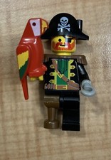 Lego vintage Pin Captain Red Beard Minifigure with Red Parrot, Pocket Clip Pi055