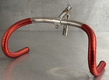 Vintage Cinelli steel  stem & Steel Track Pista handlebars  with Cinelli badge