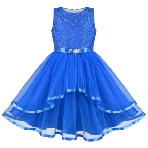 Robe fille fleur cobalt - cobalt, bleu