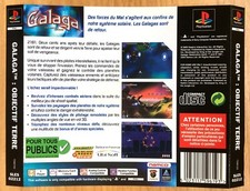 GALAGA OBJECTIF TERRE - JAQUETTE ARRIÈRE SEULE 100% ORIGINALE SONY PS1 PAL FRA