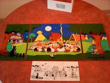 Tryptique plaque émaillée Astérix Uderzo le banquet