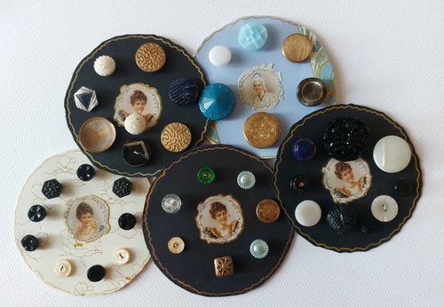 Lot boutons anciens verre - lot,