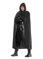 Cape à capuche noire - Cape à capuche pour les personnages voilés