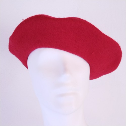 Béret rouge 100 laine - rouge,