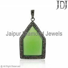 925 Argent Chrysoprase Pierre