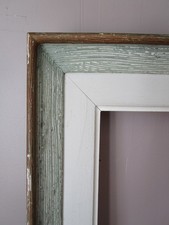 Antique Green and White/Grey Molded Wood Frame