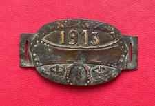 Bike - Cycle. Beautiful 1913 bicycle tax plate to discover