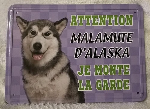 Plaque attention malamute - attention,