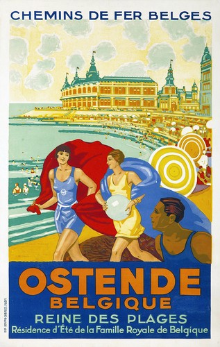 Affiche chemin fer belges - chemin,