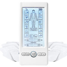 TENS EMS Dual Channel Unit Muscle Stimulator Massager 12 Modes with 10 Pads