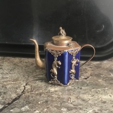 Antique Chinese Porcelain Teapot Antique Decor Metal And Tiger China