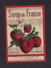 Antique Label BN147903 Strawberry Syrup